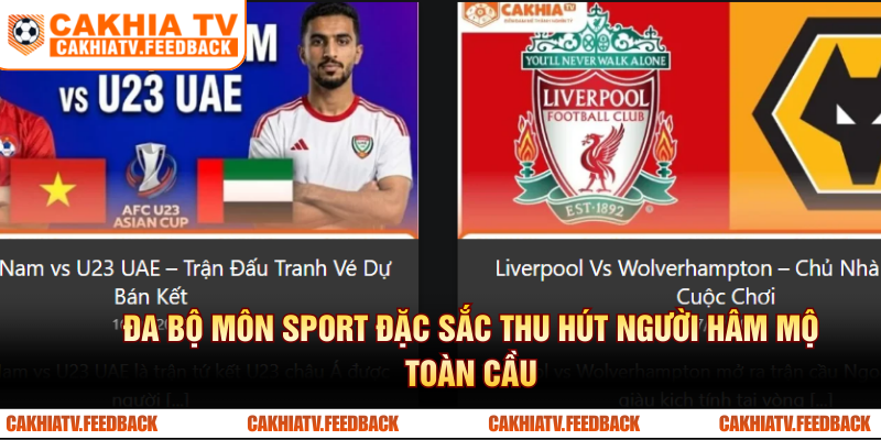 Đa bộ môn sport đặc sắc thu hút người hâm mộ toàn cầu